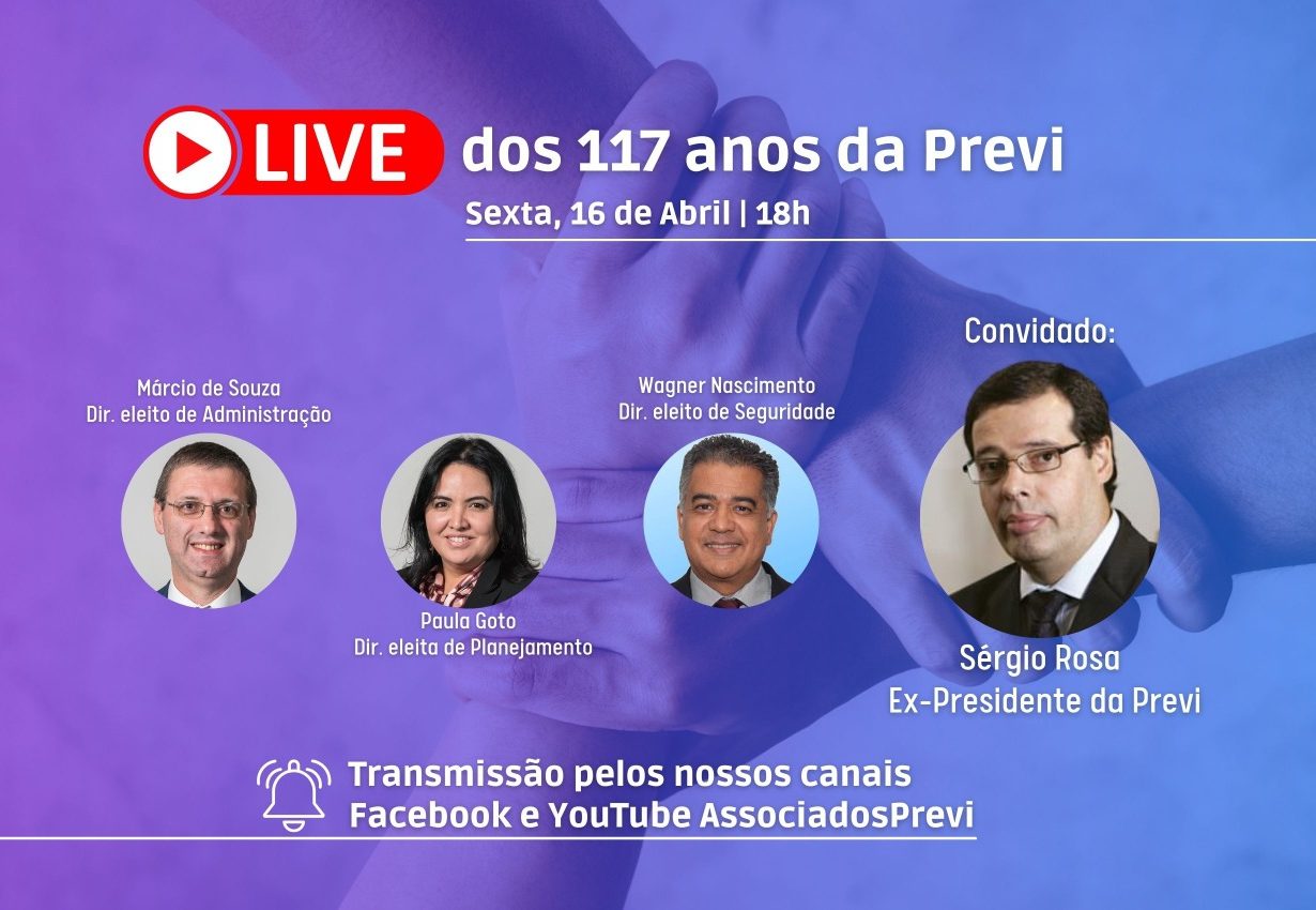 Eleitos fazem Live especial de aniversário da Previ nesta sexta 16, às 18h