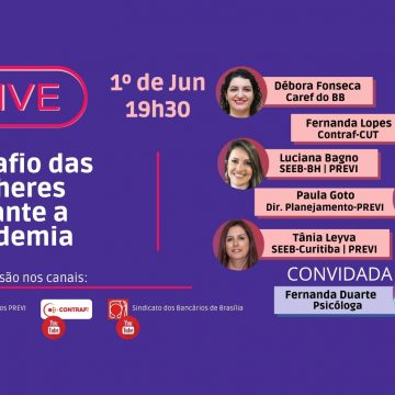 ‘Desafio das mulheres na pandemia’ é o tema da live da terça 1º de junho, às 19h30