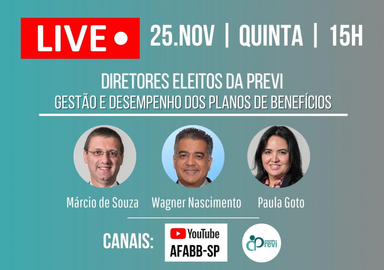 Diretores eleitos da Previ fazem live especial para associados da AFABB SP dia 25 de novembro