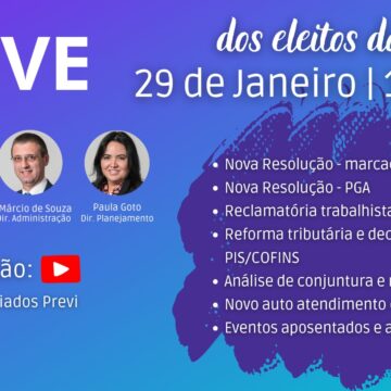 Live dos eleitos dia 29 de janeiro discute resultados da Previ, novas resoluções, Capec e muito mais